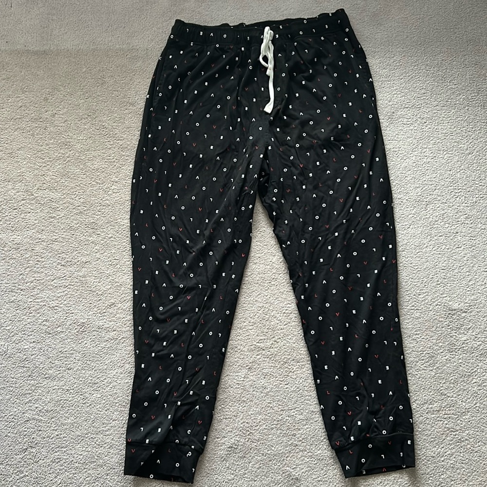 Men’s pajama pants. Black with LOVE pattern